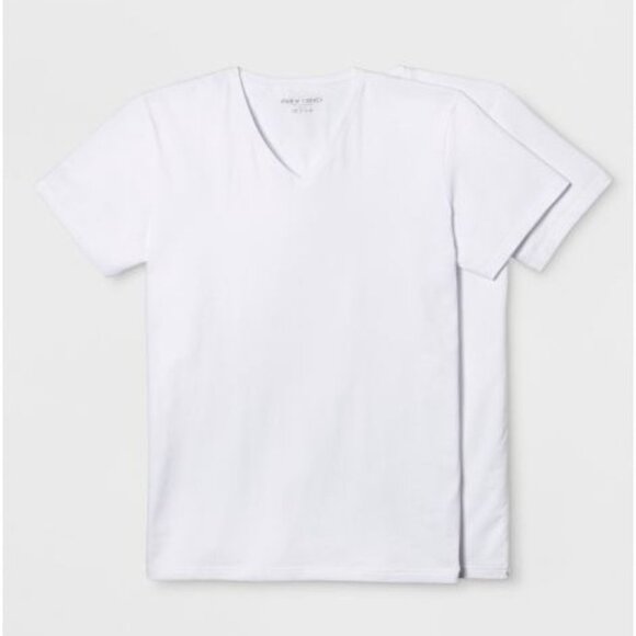 Pair of Thieves Men's 2pk V-Neck Undershirt White Size Small - Picture 1 of 7
